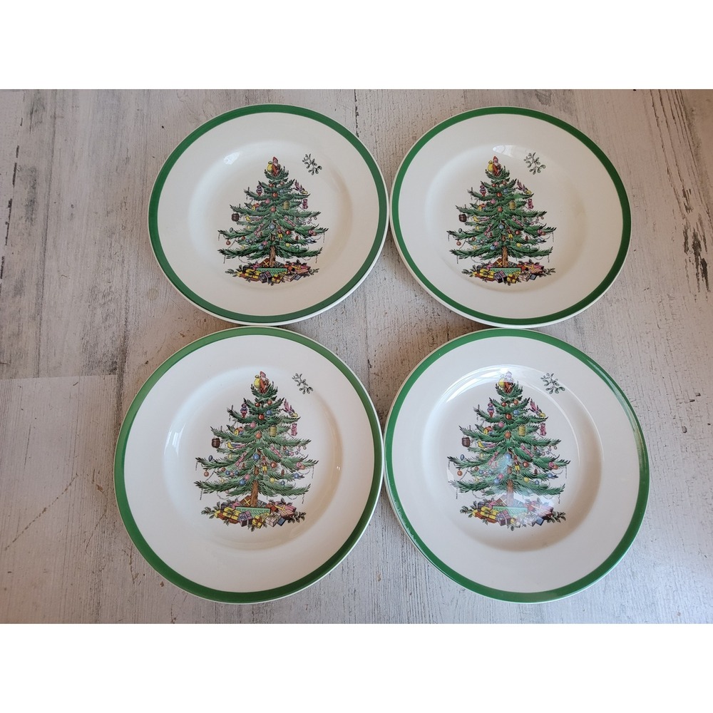 Spode 8" Christmas tree plates set Santa Claus Xmas home‎ decor England